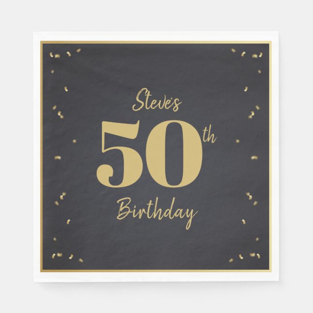 Midnight Gold Milestone Napkins (Front)