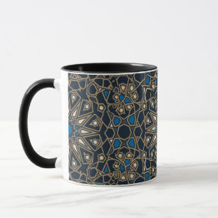 Midnight & Gold Royal Islamic Geometric Mosaic Mug
