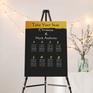 Midnight Gold Seating Chart Foam Board