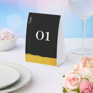 Midnight Gold Table Number Paper Table Tent