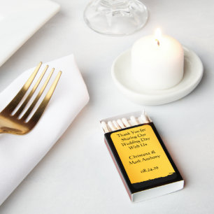 Midnight Gold Wedding Matchboxes