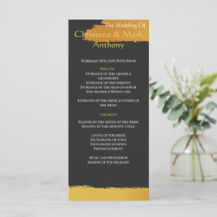 Midnight Gold Wedding Program