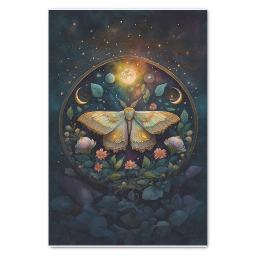 Midnight Gossamer Wings Moth  Moon Tissue Paper