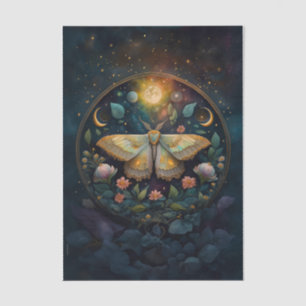 Midnight Gossamer Wings, Moth & Moon Vertical Tissue Paper