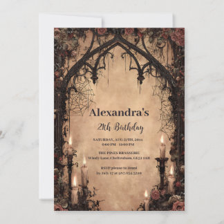Midnight Gothic Cathedral Birthday Invitation