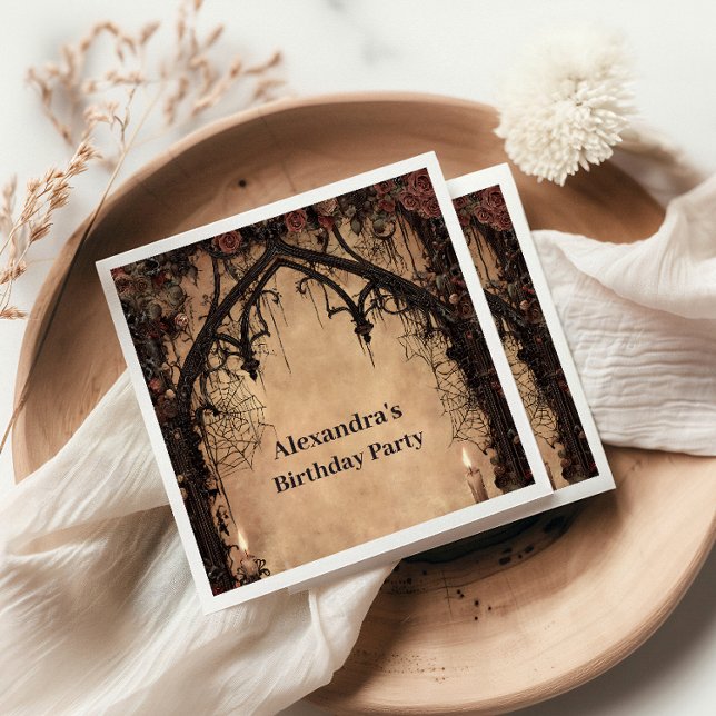 Midnight Gothic Cathedral Birthday Napkins (Creator Uploaded)