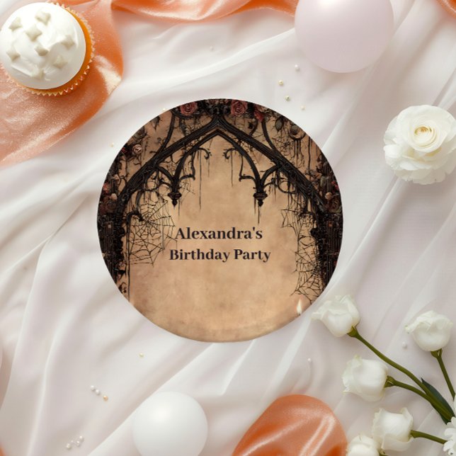 Midnight Gothic Cathedral Birthday Paper Plates (Creator Uploaded)
