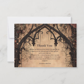 Midnight Gothic Cathedral Birthday Thank You Card