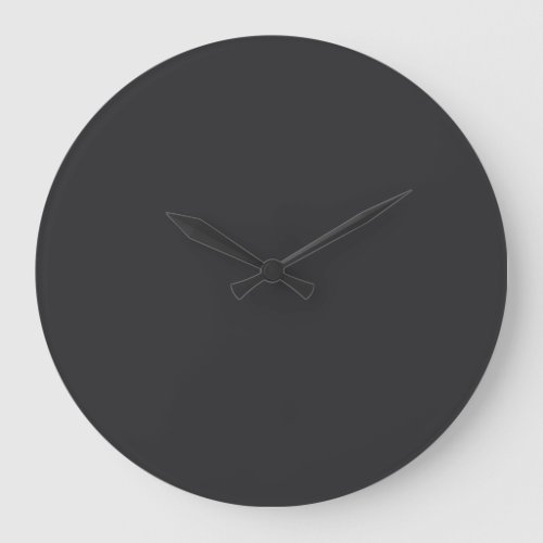 Midnight Gray Solid Color Pairs Black 153_19_00 Large Clock