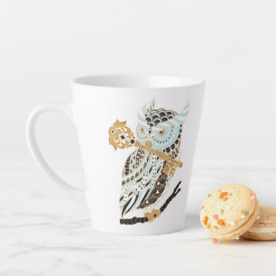 Midnight Great Horned Owl Latte Mug