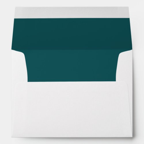 Midnight Green Return Address Serif Lined Envelope