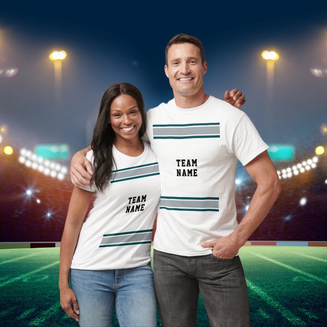 Midnight Green Silver Sports Team Name WH Unisex T-Shirt (Midnight Green Silver Sports Team Name WH Unisex T-Shirt)