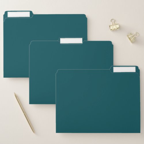 Midnight Green Solid Color File Folder