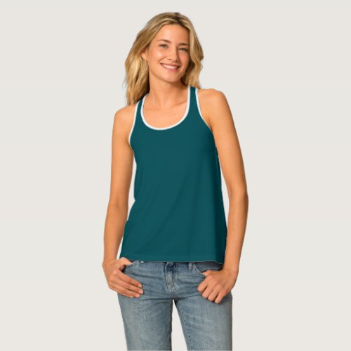 Midnight Green Solid Color Tank Top