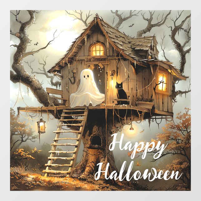 Midnight Guests at the Lantern Tree Window Cling (Sheet)