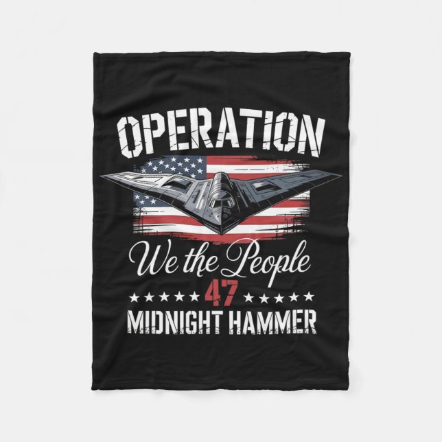Midnight Hammer B-2 Stealth Jet Operation Midnight Fleece Blanket (Front)