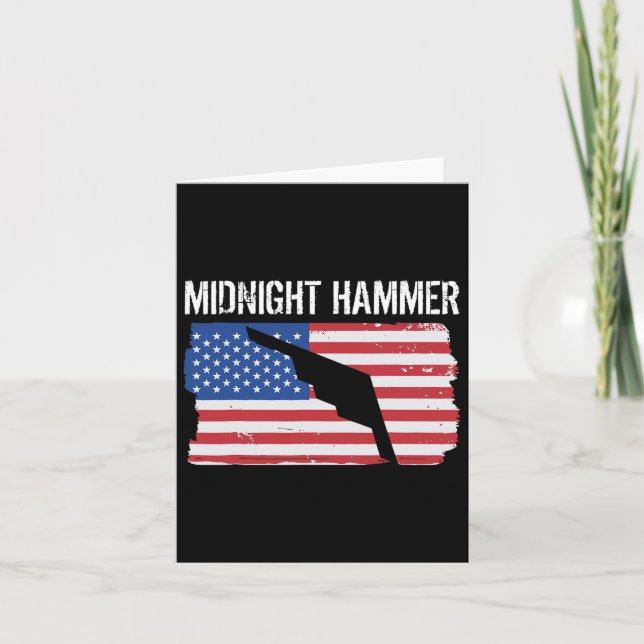 Midnight Hammer B-2 Stealth Jet Operation Usa Flag Card (Front)