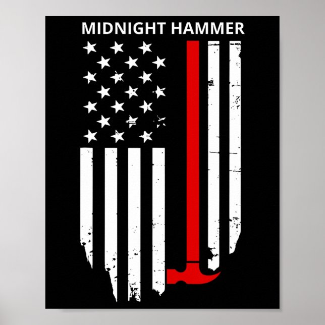 Midnight Hammer B-2 Stealth Jet Operation Usa Flag Poster (Front)