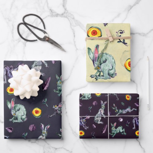 Midnight Hare Magic Wrapping Paper Set