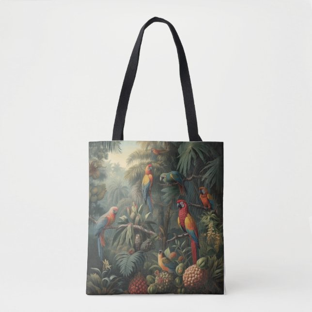 Midnight Harvest Canopy All Over Print Parrot  Tote Bag (Front)