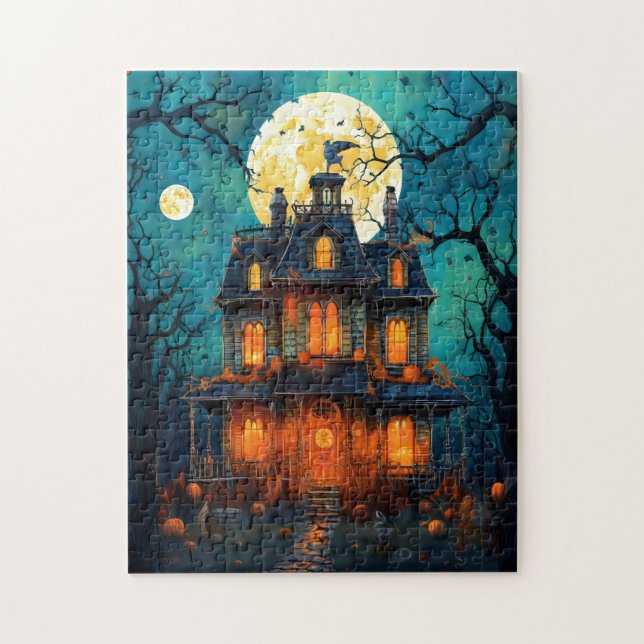 Midnight Haunting - Spooky Old House Jigsaw Puzzle (Vertical)