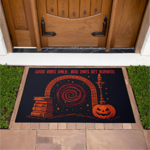 Midnight Hearth Medieval-Orange and black Doormat
