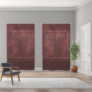 Midnight Henna Romance Dark Satiny Grunge Damask Sheer Curtains