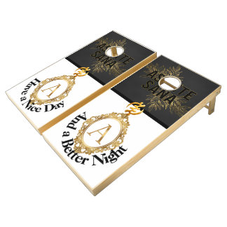 Midnight Heritage: "Have a Nice Day & Better Night Cornhole Set