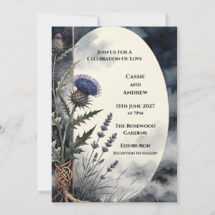 Midnight Highland Thistle Wedding Invitation
