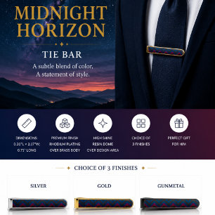 Midnight Horizon Gold Finish Tie Bar