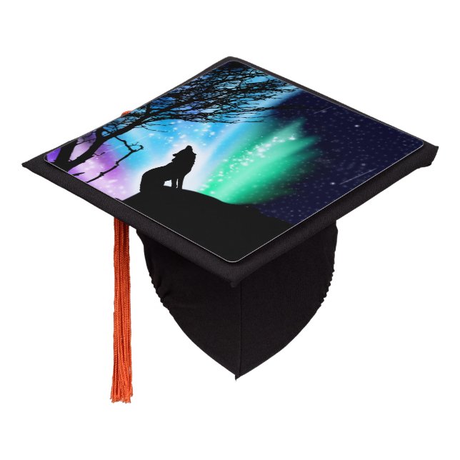 Midnight Howl Graduation Cap Topper (Angled)