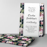 Midnight in the Magnolia Garden Southern Birthday Invitation<br><div class="desc">Elegant vintage botanical pattern of pink and white Magnolia blossoms and Hydrangea flowers.</div>