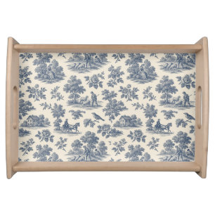 Midnight in the Meadow – Blue Toile Serving Tray