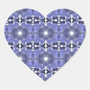 Midnight Indigo Kaleidoscope Heart Sticker