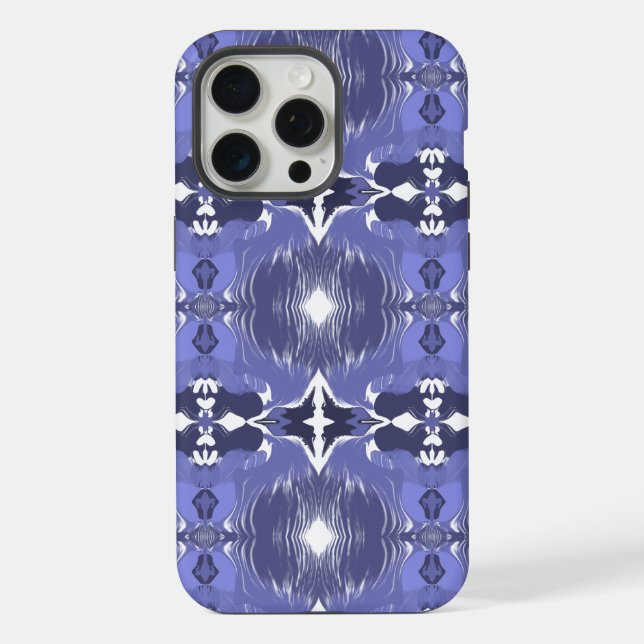 Midnight Indigo Kaleidoscope  iPhone Case (Back)