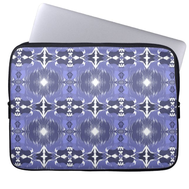 Midnight Indigo Kaleidoscope  Laptop Sleeve (Front)