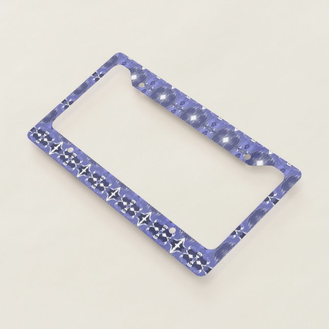 Midnight Indigo Kaleidoscope  License Plate Frame (3/4)
