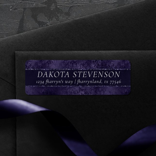 Midnight Indigo Romance | Satiny Grunge Address Label (Creator Uploaded)