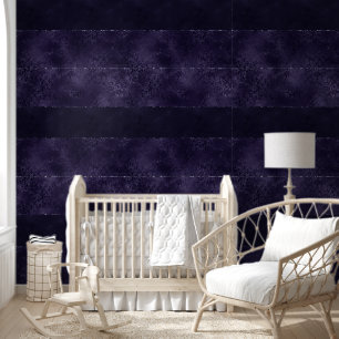Midnight Indigo Romance Satiny Grunge Damask Wallpaper