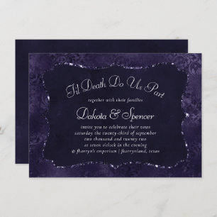 Midnight Indigo Romance Satiny Grunge Wedding Invitation