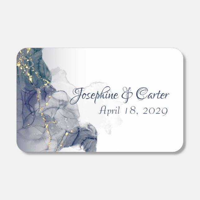 Midnight Ink & Gold Wedding Matches (Front)