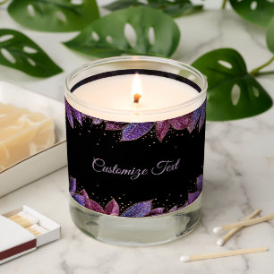 Midnight Jewel Leaf Elegance Purple Blue Foliage Scented Candle