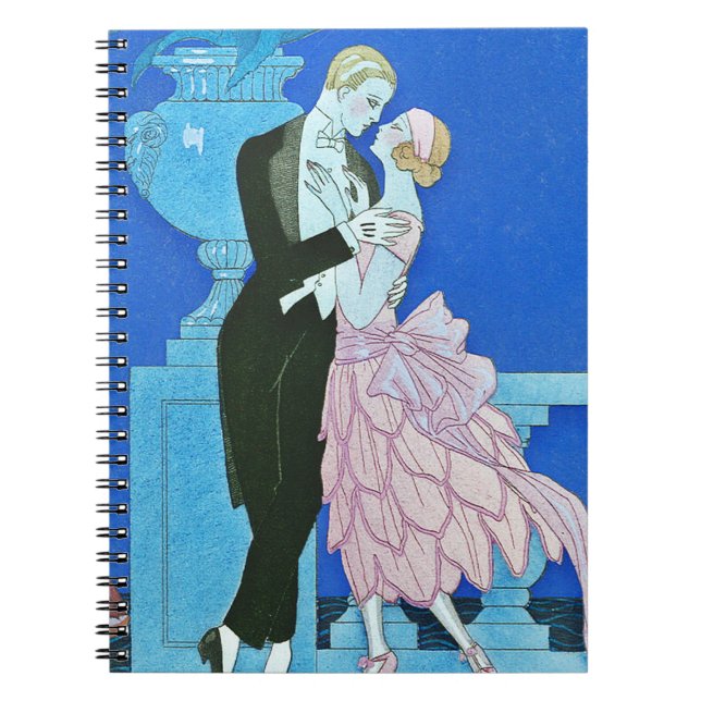 Midnight Kiss Art Deco Notebook (Front)