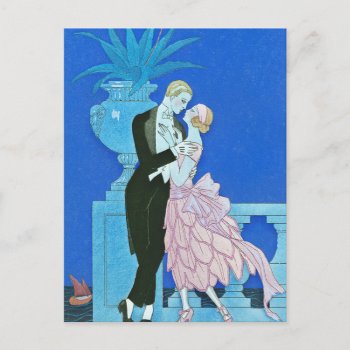 Midnight Kiss Art Deco Postcard by VintageSpot at Zazzle