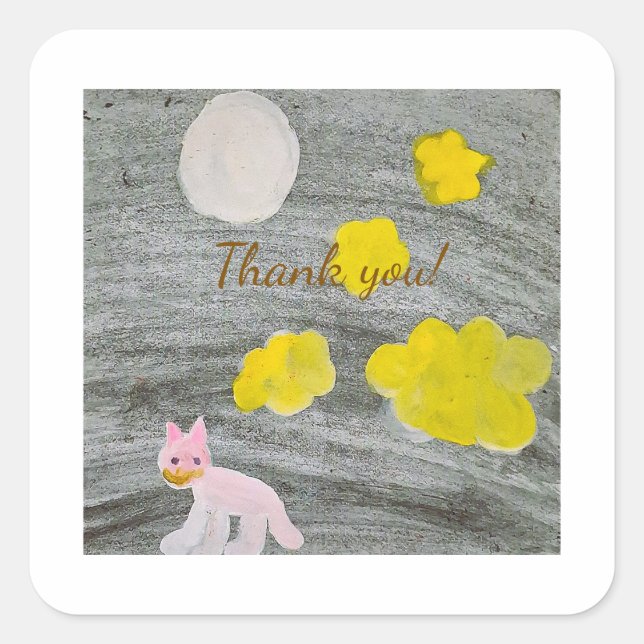 Midnight Kitty Adventure  Square Sticker (Front)