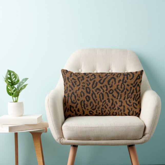 Midnight Leopard Lumbar Pillow (Chair)