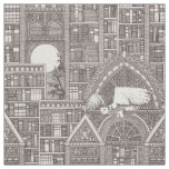 midnight library brown Fabric