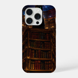 "Midnight Library Cat iPhone 15 Pro Case