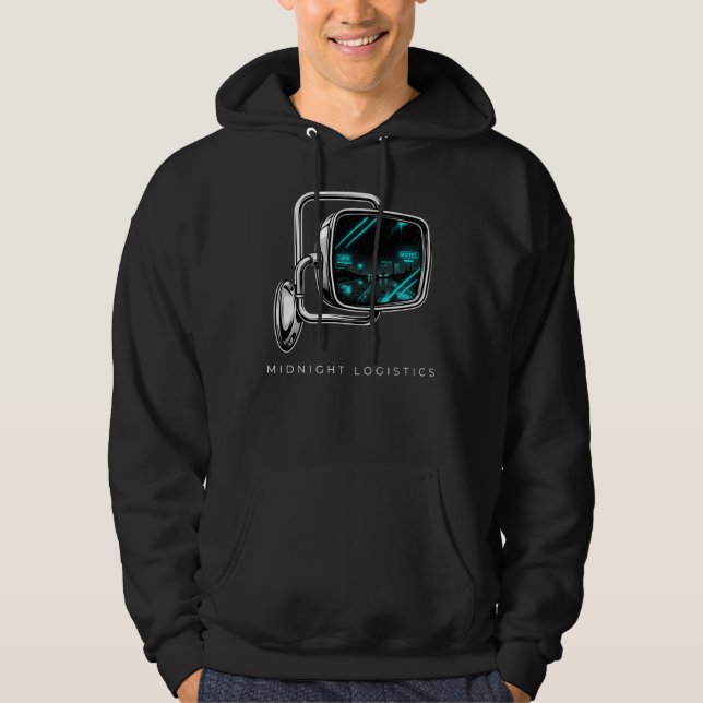 Midnight Logistics Trucker Gift Night Haul Hoodie (Front)