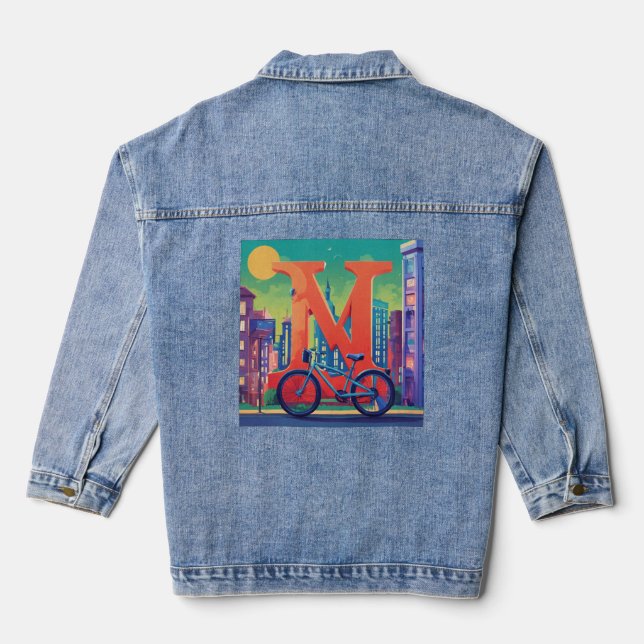 "Midnight Love Letter Women's Denim Jacket" Denim Jacket (Back)